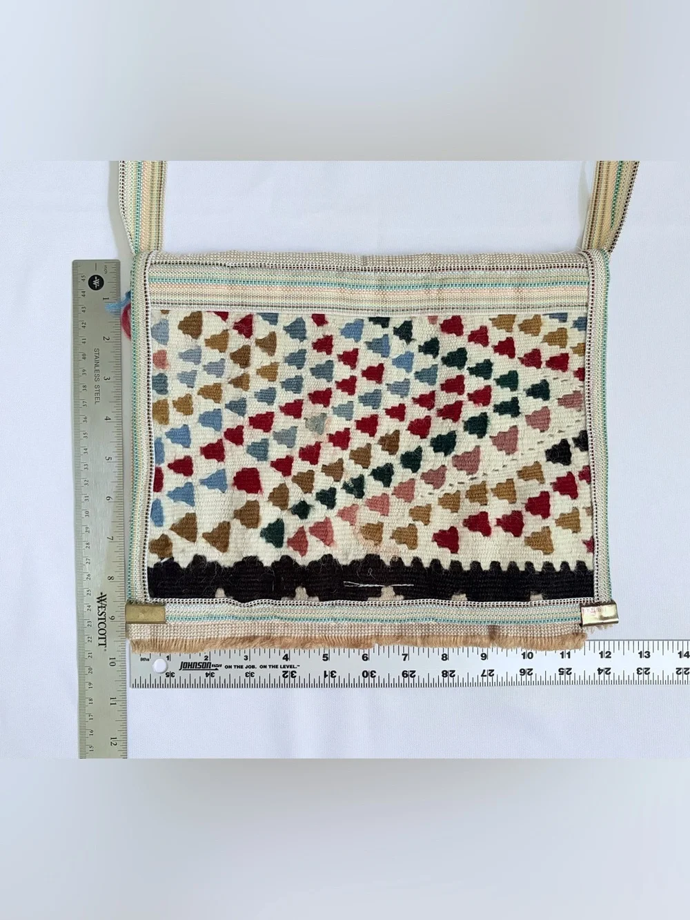 Handwoven Geometric Tapestry Persian Shoulder Bag